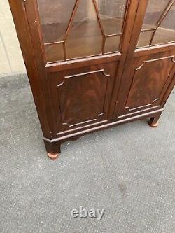 65175 Antique Mahogany Corner China Cabinet Curio