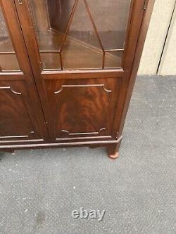 65175 Antique Mahogany Corner China Cabinet Curio