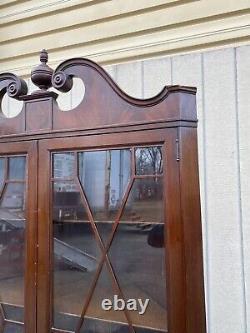 65175 Antique Mahogany Corner China Cabinet Curio