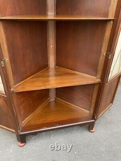 65175 Antique Mahogany Corner China Cabinet Curio