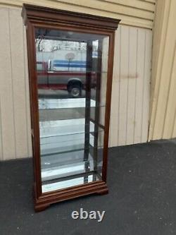 65263 PULASKI Mahogany Sliding Door Curio Cabinet