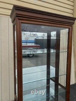 65263 PULASKI Mahogany Sliding Door Curio Cabinet