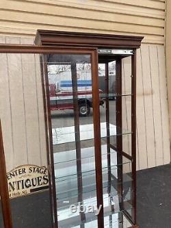 65263 PULASKI Mahogany Sliding Door Curio Cabinet