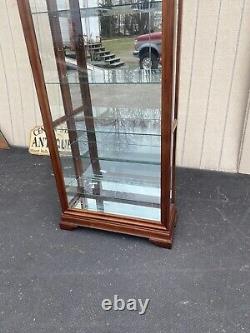 65263 PULASKI Mahogany Sliding Door Curio Cabinet