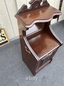 65368 Antique Victorian Hand Carved Coal Bin Cabinet
