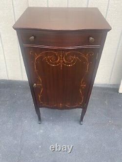 65439 Inlaid Mahogany Sheet Music Cabinet