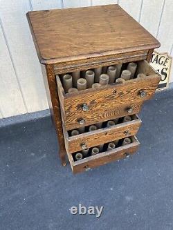 65931 Antique Victorian Victrola Cylinder Record Cabinet Storage Chest