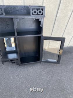 65976 Antique Victorian Whatnot Wall Shelf Curio Display Cabinet Bookcase