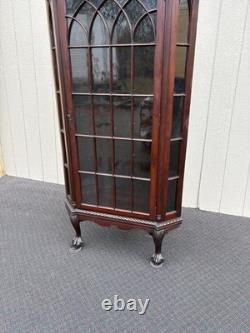 67132 Antique Victorian Mahogany Corner China Cabinet Curio