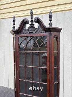67132 Antique Victorian Mahogany Corner China Cabinet Curio