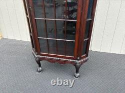 67132 Antique Victorian Mahogany Corner China Cabinet Curio