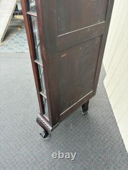 67132 Antique Victorian Mahogany Corner China Cabinet Curio
