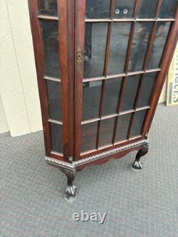 67132 Antique Victorian Mahogany Corner China Cabinet Curio