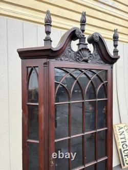 67132 Antique Victorian Mahogany Corner China Cabinet Curio