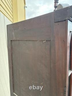 67132 Antique Victorian Mahogany Corner China Cabinet Curio