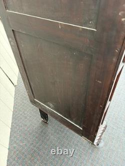 67132 Antique Victorian Mahogany Corner China Cabinet Curio