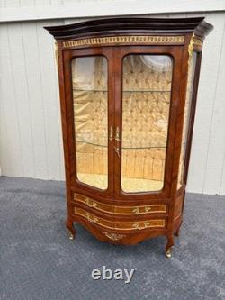 67357 Exquisite Louis XV Style Curio Cabinet with Glass Shelves