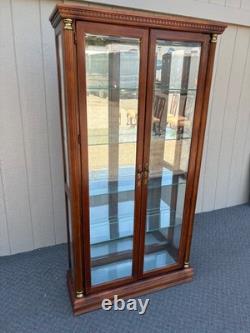 67753 Pulaski Traditional Glass Front Curio Cabinet with Brass Accents