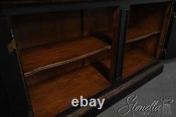 69061 MARGE CARSON Monumental Black Painted Finish China Cabinet
