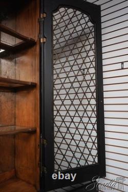 69061 MARGE CARSON Monumental Black Painted Finish China Cabinet