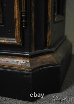 69061 MARGE CARSON Monumental Black Painted Finish China Cabinet