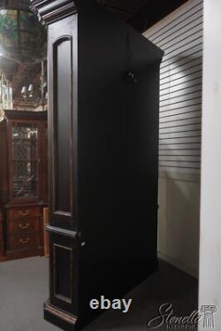 69061 MARGE CARSON Monumental Black Painted Finish China Cabinet