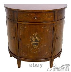 69897 ETHAN ALLEN Cherry Paint Decorated Demilune Commode