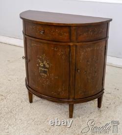 69897 ETHAN ALLEN Cherry Paint Decorated Demilune Commode