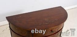 69897 ETHAN ALLEN Cherry Paint Decorated Demilune Commode