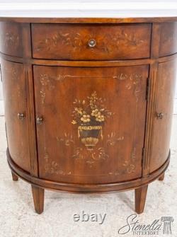 69897 ETHAN ALLEN Cherry Paint Decorated Demilune Commode