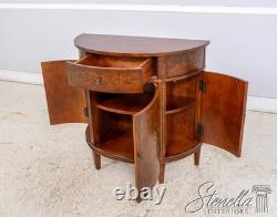 69897 ETHAN ALLEN Cherry Paint Decorated Demilune Commode