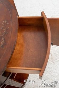 69897 ETHAN ALLEN Cherry Paint Decorated Demilune Commode