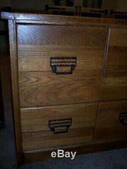 7' 3 General Store or Country Store Oak Seed Bean Counter Cabinet