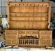 7' Tall 8' L Rustic Farmhouse Hutch Buffet Wood China Cabinet Dining Room 2 Pc