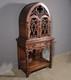 70 Tall Antique French Gothic Revival Oak Wood Cabinet/liquor/wine/bar Cabinet