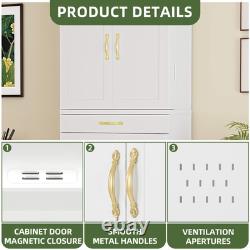 71 Metal Kitchen Pantry Storage Cabinet Organizer with Adjustable Shelve Drawer