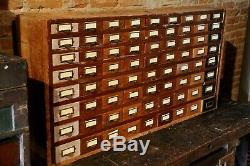 72 Drawer Vintage Wood Cabinet nut bolt bin library index file jewelry watches