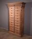 77 Tall Antique French Apothecary Cabinet Solid Oak Carved With Compartments