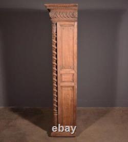 77 Tall Antique French Apothecary Cabinet Solid Oak Carved with Compartments