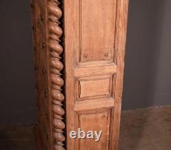 77 Tall Antique French Apothecary Cabinet Solid Oak Carved with Compartments