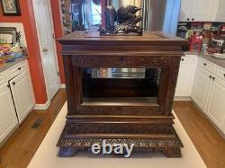 A Beautiful Vintage Black Forest Liquor Cabinet. Stunning