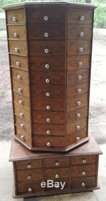 AMERICAN BOLT & SCREW CO 98 Drawer rotating, OCTAGONAL Hardware Store Cabinet