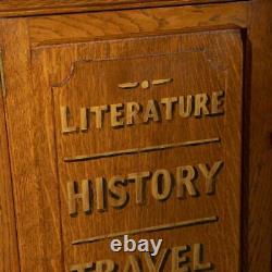 ANTIQUE 19thC ENGLISH OAK PAIR OF ESTATE LIBRARY CABINETS c. 1890