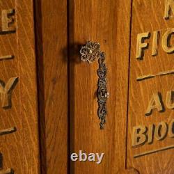 ANTIQUE 19thC ENGLISH OAK PAIR OF ESTATE LIBRARY CABINETS c. 1890