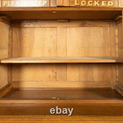 ANTIQUE 19thC ENGLISH OAK PAIR OF ESTATE LIBRARY CABINETS c. 1890