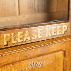 ANTIQUE 19thC ENGLISH OAK PAIR OF ESTATE LIBRARY CABINETS c. 1890