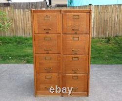 ANTIQUE Arts & Crafts OAK 8 DRAWER FILING CABINET Mission INDUSTRIAL Office