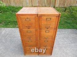 ANTIQUE Arts & Crafts OAK 8 DRAWER FILING CABINET Mission INDUSTRIAL Office