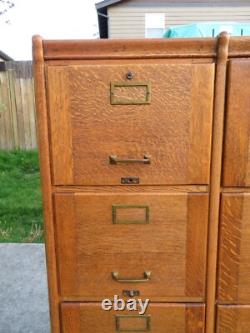 ANTIQUE Arts & Crafts OAK 8 DRAWER FILING CABINET Mission INDUSTRIAL Office