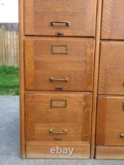 ANTIQUE Arts & Crafts OAK 8 DRAWER FILING CABINET Mission INDUSTRIAL Office
